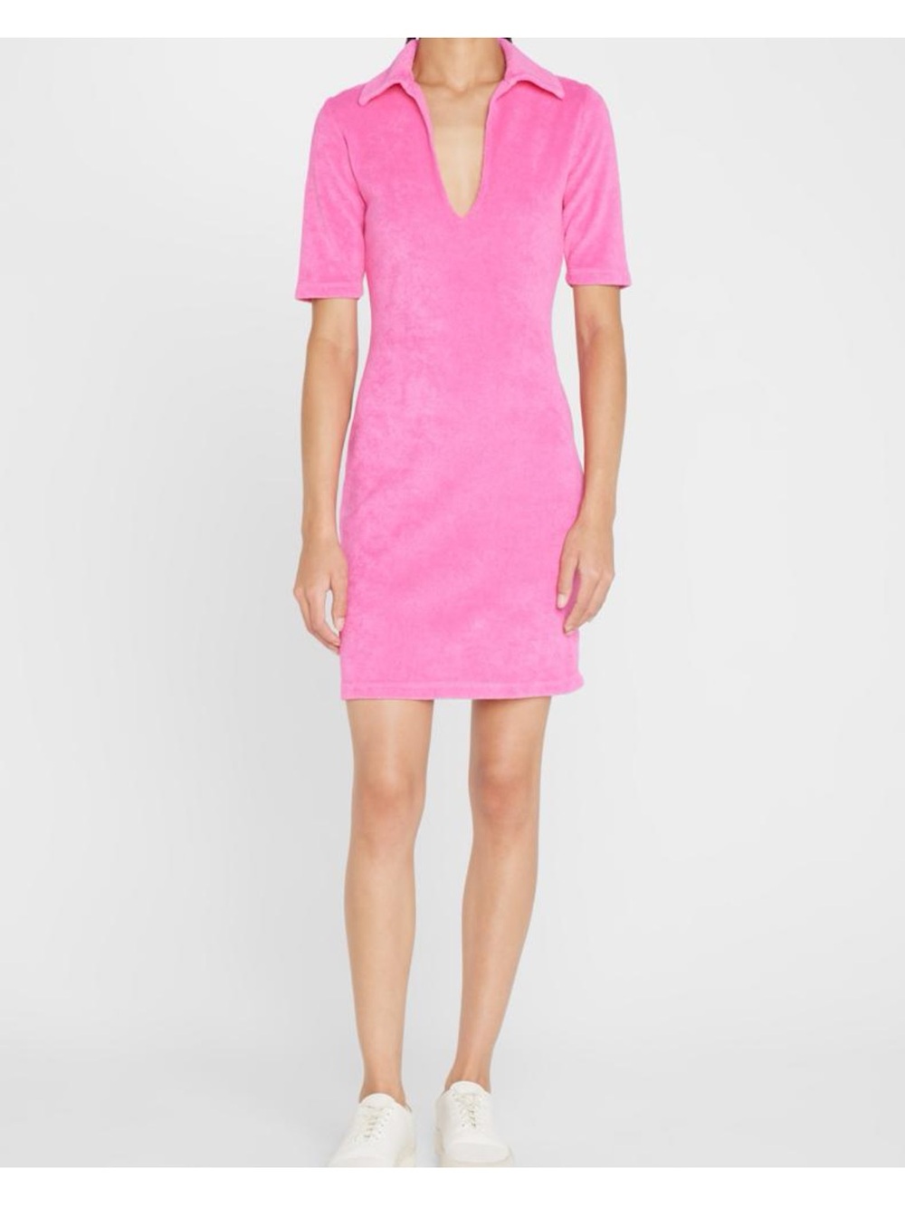 MONROW Pink Terry Polo Mini Dress